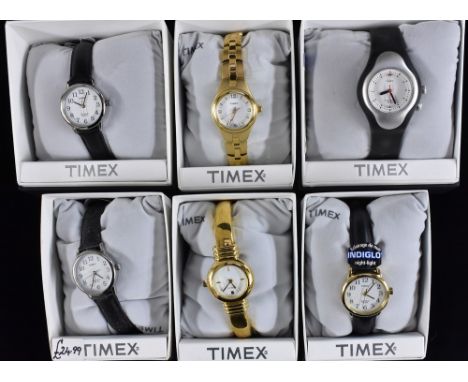 Watches - Timex, a Ladys T20433 gold coloured metal dress watch, others TT20441 x2;  T2C311;  Indigo Nightlite etc, all boxed