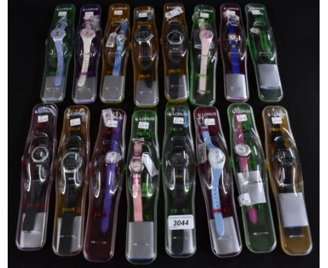 Watches - Lorus, digital 50m water proof chronograph wristwatch, black rubber case and strap;  others, assorted inc purple, p