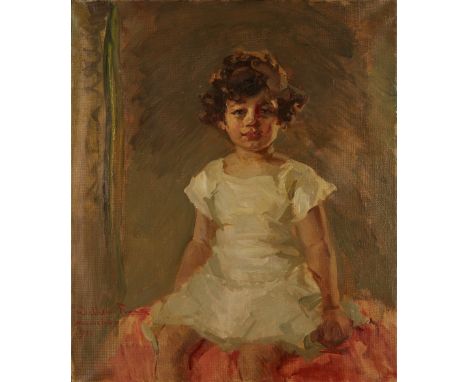 Wilhelm Heinrich Funk,&nbsp;German/American 1866-1948 -&nbsp;Portrait of a young girl, 1931;&nbsp;oil on canvas, signed, insc