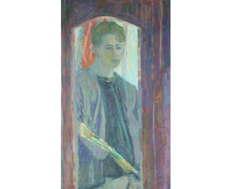 David J. Baxter,  British b.1942 -   Self-portrait;   oil on canvas, 121.5 x 71 cm (ARR) 