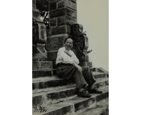Lu Houmin,Chinese 1928-2015,Mao Zedong;photographic print on paper,signed in marker pen,image: 30 x 20 cm,(framed)