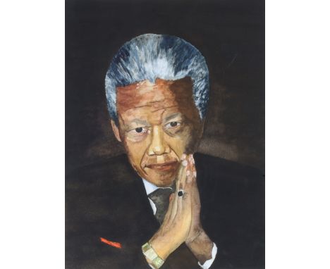 MBD,&nbsp;21st century -&nbsp;Mandela portrait;&nbsp;watercolour on paper, signed lower right 'MBD',46 x 34.5 cm, (ARR)