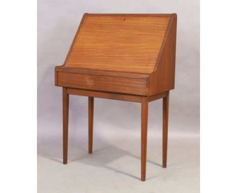Richard Hornby for Fyne Lady, an Afromosia bureau, c.1950, the fall front enclosing writing surface and storage compartments,