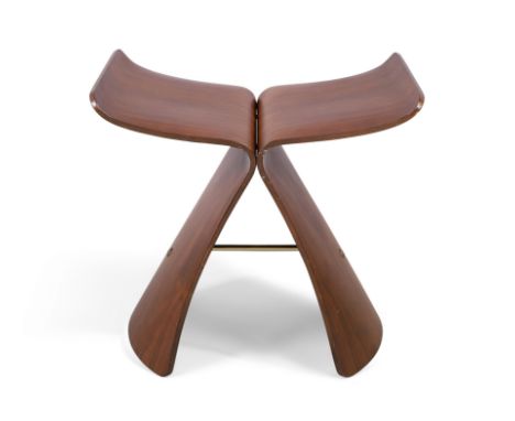 After Sori Yanagi,&nbsp;'Butterfly' stool, late 20th century, walnut, twice stamped '159' &amp; with facsimile signature 'Sor