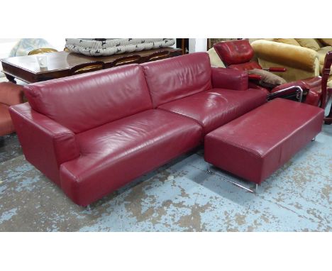 CASSINA NEST SOFA AND OTTOMAN, by Piero Lissoni, ottoman 125cm x 50cm x 35cm, sofa 225cm x 100cm x 35cm. (2)