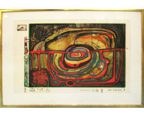 20TH CENTURY SCHOOL, lithograph in colours, edition of 3000, 50cm x 70cm, framed and glazed.