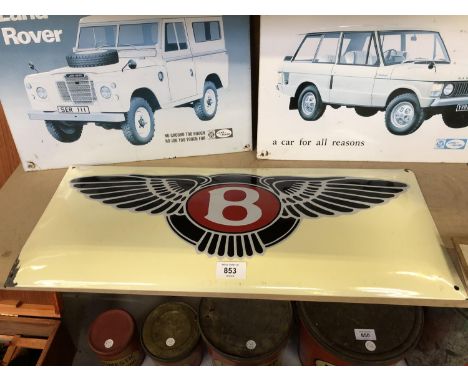 A BENTLEY ENAMEL RECTANGULAR SIGN 