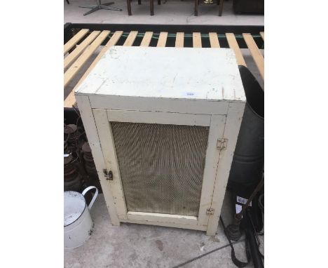 A VINTAGE MEAT SAFE WITH INNER SHELF IN GOOD CONDITION 