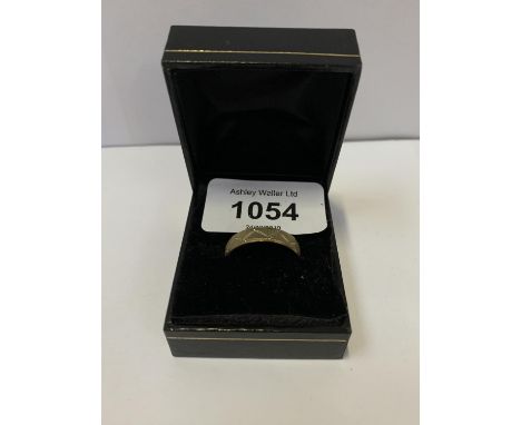 A BOXED GOLD ON SILVER RING 