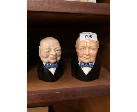 TWO WINSTON CHURCHILL CERAMIC TOBY JUGS 
