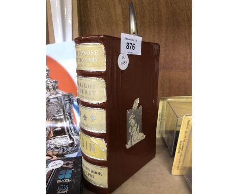 A NOVELTY CERAMIC GIN 'BOOK' DECANTER 