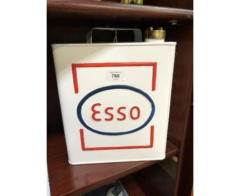 A WHITE METAL 'ESSO' PETROL CAN 