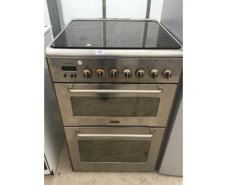 A DELONGI PROFESSIONAL DOUBLE OVEN, GRILL AND CERAMIC FOUR RING HOB (NEEDS CLEANING) 