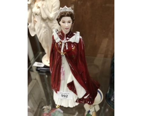 A ROYAL WORCESTER 'THE QUEENS 80TH BIRTHDAY' FIGURE 