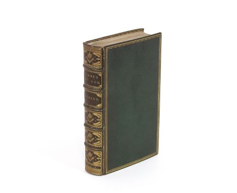 A First Edition of Dombey &amp; Son, 1848, with original cover of the first part bound in at the back, full green leather bin