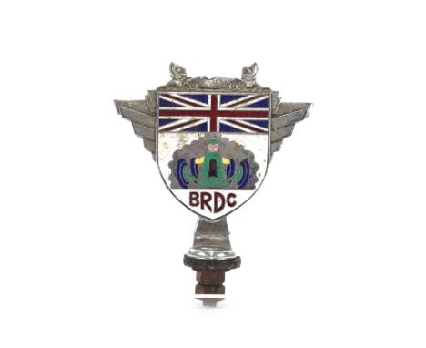 British Racing Drivers club member's car badge, circa 1950, chrome and enamel, unnumbered but named F.R. Gerard, badge face, 