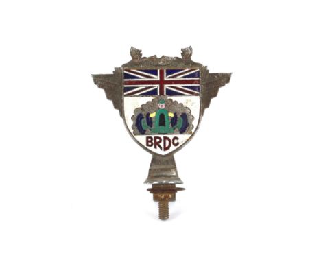British Racing Drivers Club member's car badge, circa 1950, chrome and enamel, No. 914 F.R. Gerard, badge face, 9cm, with bar