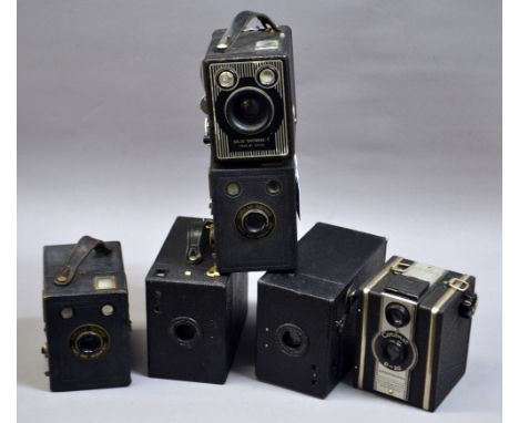 Eight x Kodak Brownie box (various models) and a Coronet D-20 Box