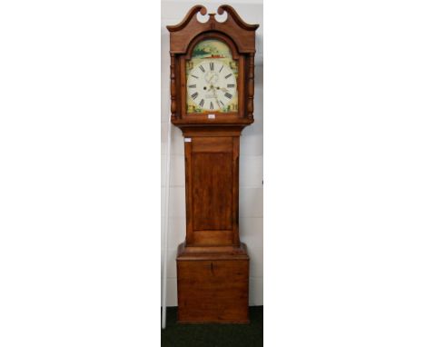 Benjamin and David Thomas, Carmathan, an 8-day pine longcase cottage clock, c.1840. (Complete with pendulum and weights)
