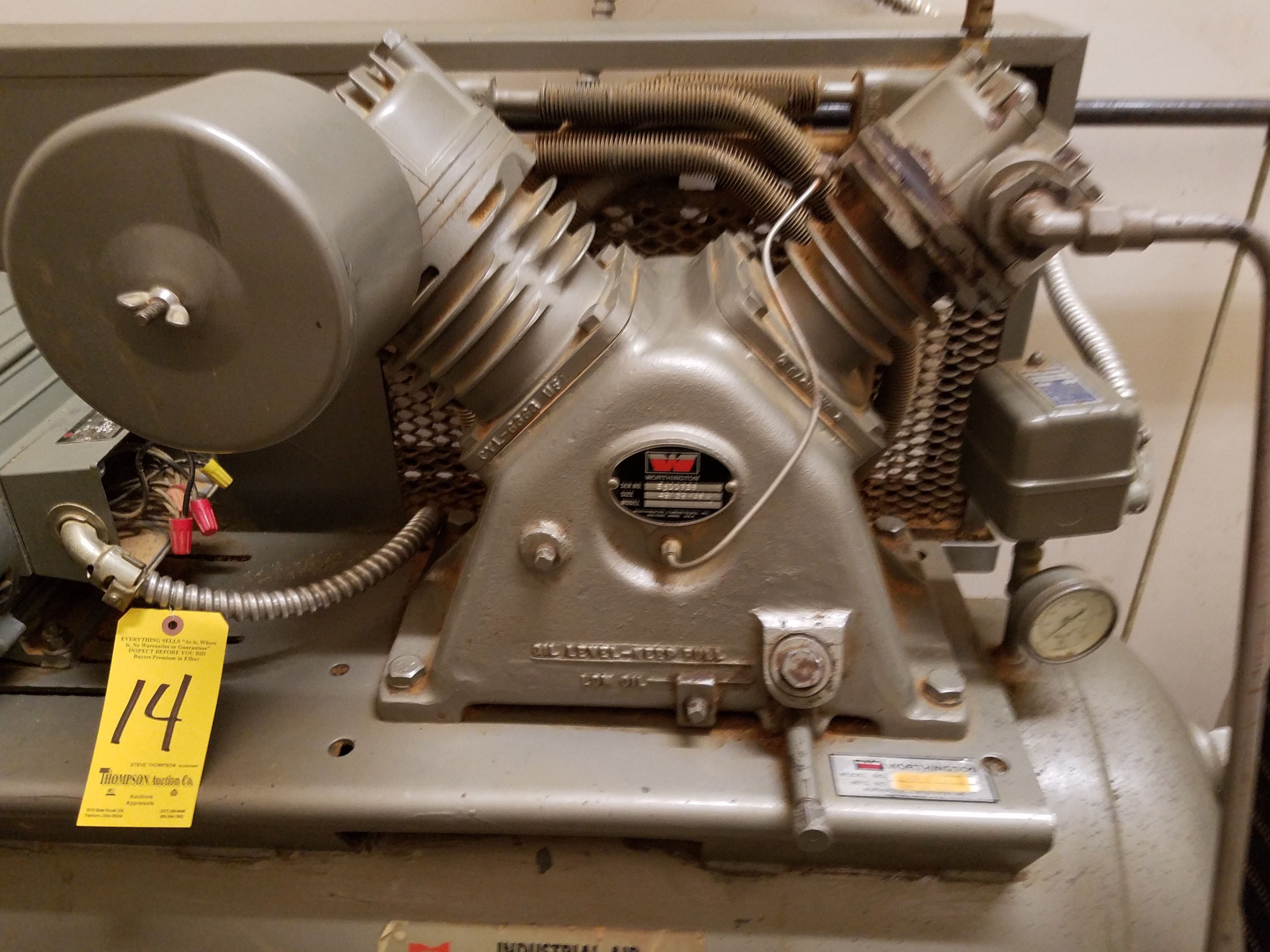 Worthington PremAir 7 1/2 HP Horizontal Air Compressor Model 5ED8 s/n