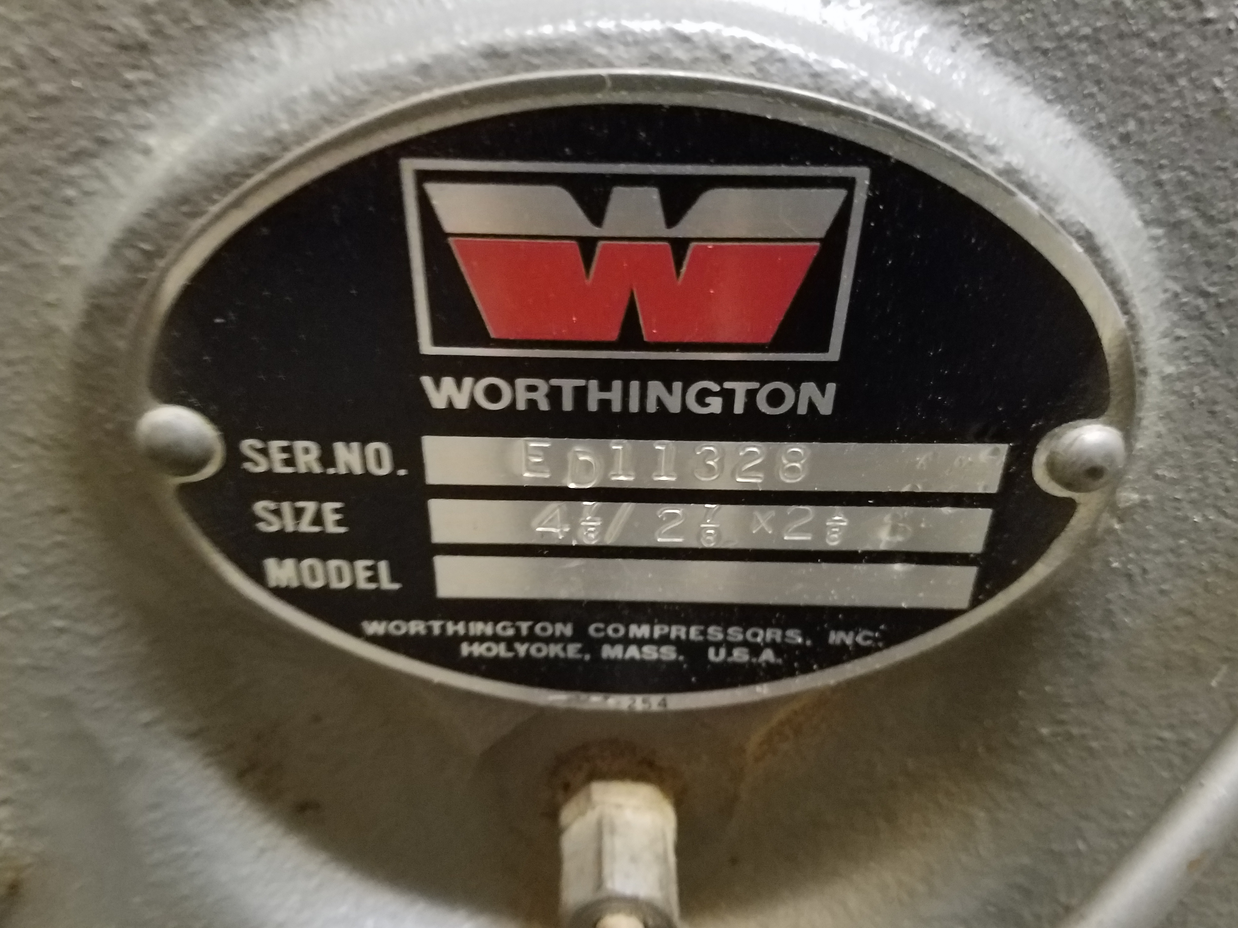 Worthington PremAir 7 1/2 HP Horizontal Air Compressor Model 5ED8 s/n