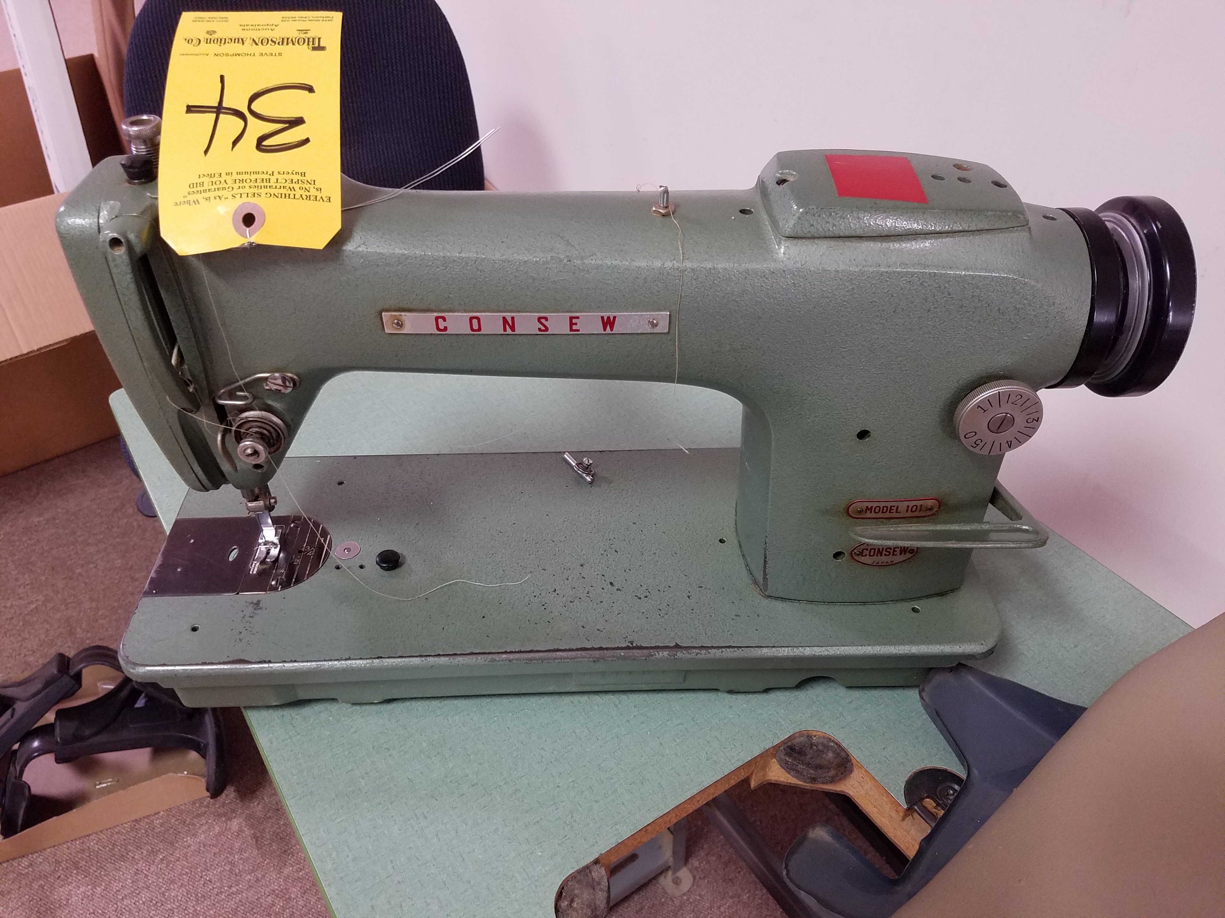 Consew Model 101 Sewing Machine, 48 in x 20 in Table