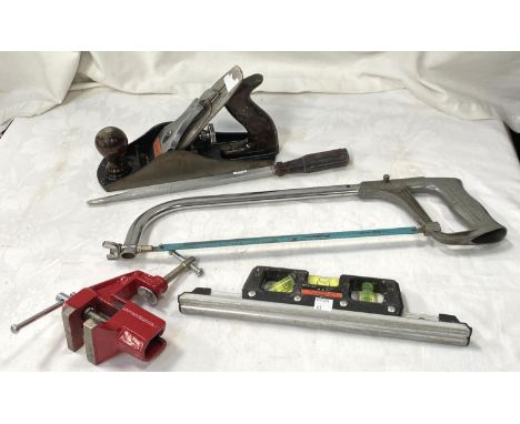 A Stanley 4.5 wood plane and other tools 