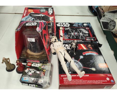 STAR WARS: A Titanium series die cast Darth Maul in original packaging (packaging a.f.), other boxed figures, games etc 