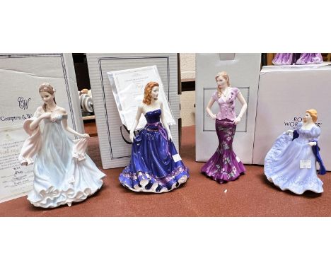 Four Royal Worcester ceramic figurines, 'With all my Heart' limited 8177/12500 with box and certificate, 'Faye Figure of the 
