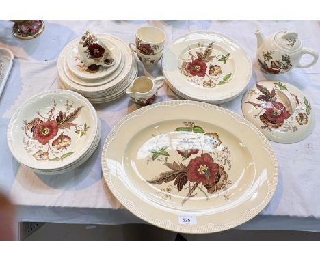A Clarice Cliff "Georgian Spray" part dinner and tea service (approx. 30pc) 