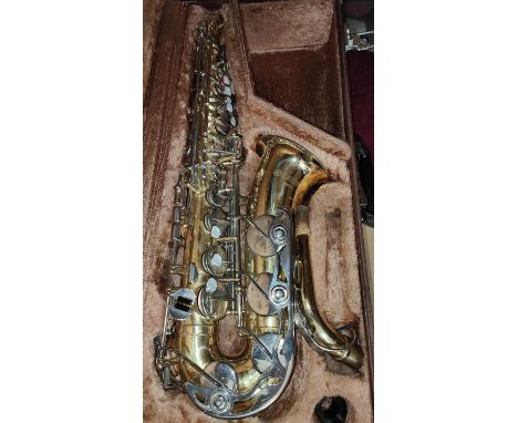 A Yamaha Yas23 Alto Saxophone in box gilt with Mother of Pearl effect buttons 