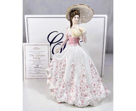Royal Worcester limited edition Peter Holland sculpted figurine, 'The Garden Party' 2233/7500 with box and certificate Good c