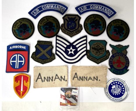 A collection of modern cloth and other US Army and Airforce badges 