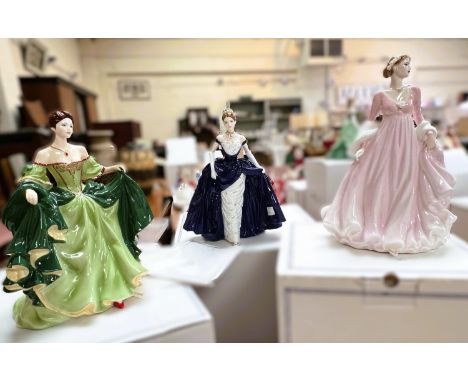 Coalport: Three boxed ceramic figures with certificates 'Erin' 98/1950, 'Perfect Moment' 2346/7500 and 'Midnight Debut' 433/2
