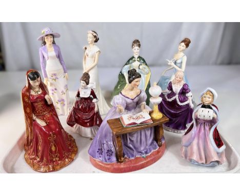 A collection of nine various ceramic figurines including Paragon 'Miss Susan', Royal Doulton, Francesca etc&nbsp; 