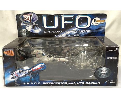 A Gerry Anderson UFO S.W.A.D.O Interceptor with UFO saucers die-cast metal by Carlton in original box