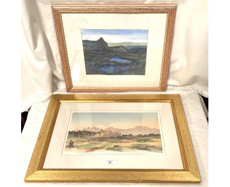 HRH Prince Charles (before his accession) "View in South France" artist signed limited edition print, No 71, 23 x 37cm, frame