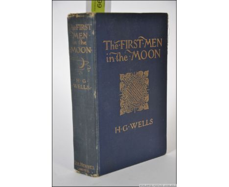 THE FIRST MEN IN THE MOON, HG Wells. First Edition. Published by George Newnes, Limited, London (1901). With 12 illustrations