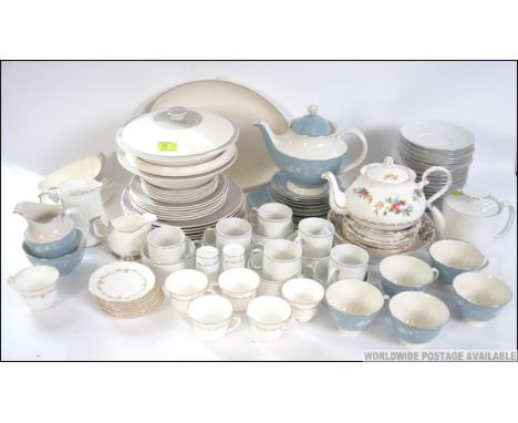 Royal Doulton  ' Reflection ' service, Royal Doulton ' Frost Pine ' dinner service , along with a plain white and silver trim