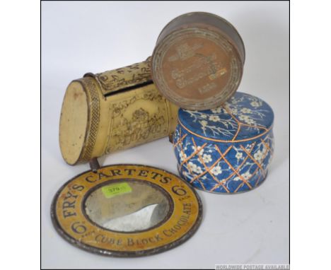 A collection of  vintage advertising items to include a Huntley and Palmer tin, a vintage Anglo / Indian tin having Elephant 