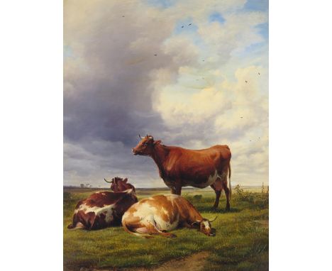 Thomas Sidney Cooper R.A. (1803-1902) In Canterbury Meadows Signed and dated 1890 Oil on panel 36 x 28cm; 14 x 11in ++Board a