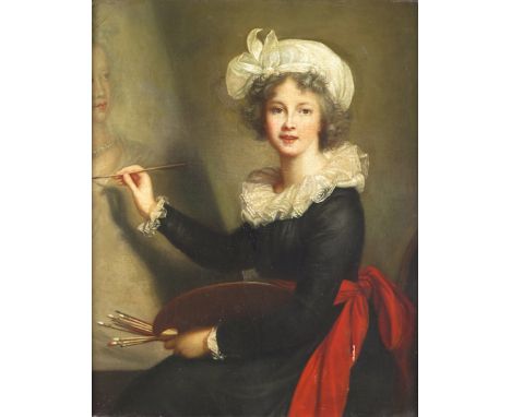 After Elisabeth Louise Vigée Le Brun  Self portrait Oil on canvas 50.5 x 40.5cm; 20 x 16in