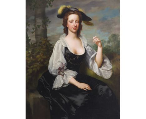 Follower of Thomas Hudson Portrait of Lady Robinson Oil on canvas in a carved wood frame 127 x 101cm; 50 x 40in ++Appears to 