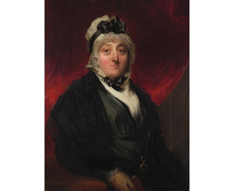 Sir Thomas Lawrence P.R.A. (1769-1830) Portrait of Mrs. Letitia Balfour (1745-1838), seated, wearing a bonnet Oil on canvas, 
