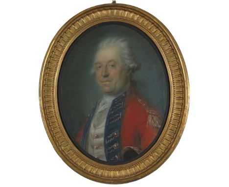 Pierre Joseph Lion (French 1729-1809) Portrait of General Carpenter (1713/14-1788) Signed indistinctly Pastel, oval 60 x 46cm