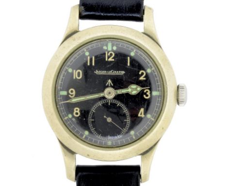 A JAEGER LECOULTRE STAINLESS STEEL BRITISH MILITARY ISSUE WRISTWATCH, CASE BACK MARKED ARROW W.W.W. AND NUMBERS 