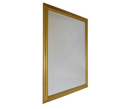 Large modern gilt mirror with bevelled glass, 137cm x 107cm