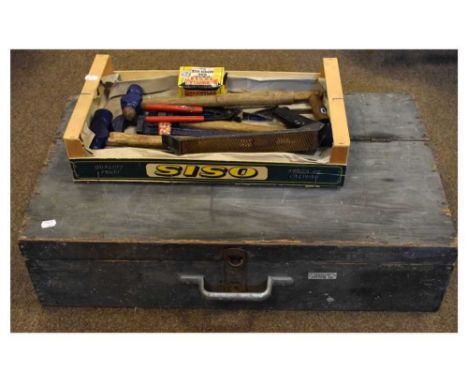 Quantity of tools and a vintage tool box
