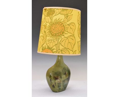 Tremoen 1970's pottery table lamp and shade, 67cm high
