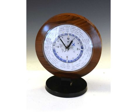Japanese Yaesu world time clock, 18cm diameter x 21cm high